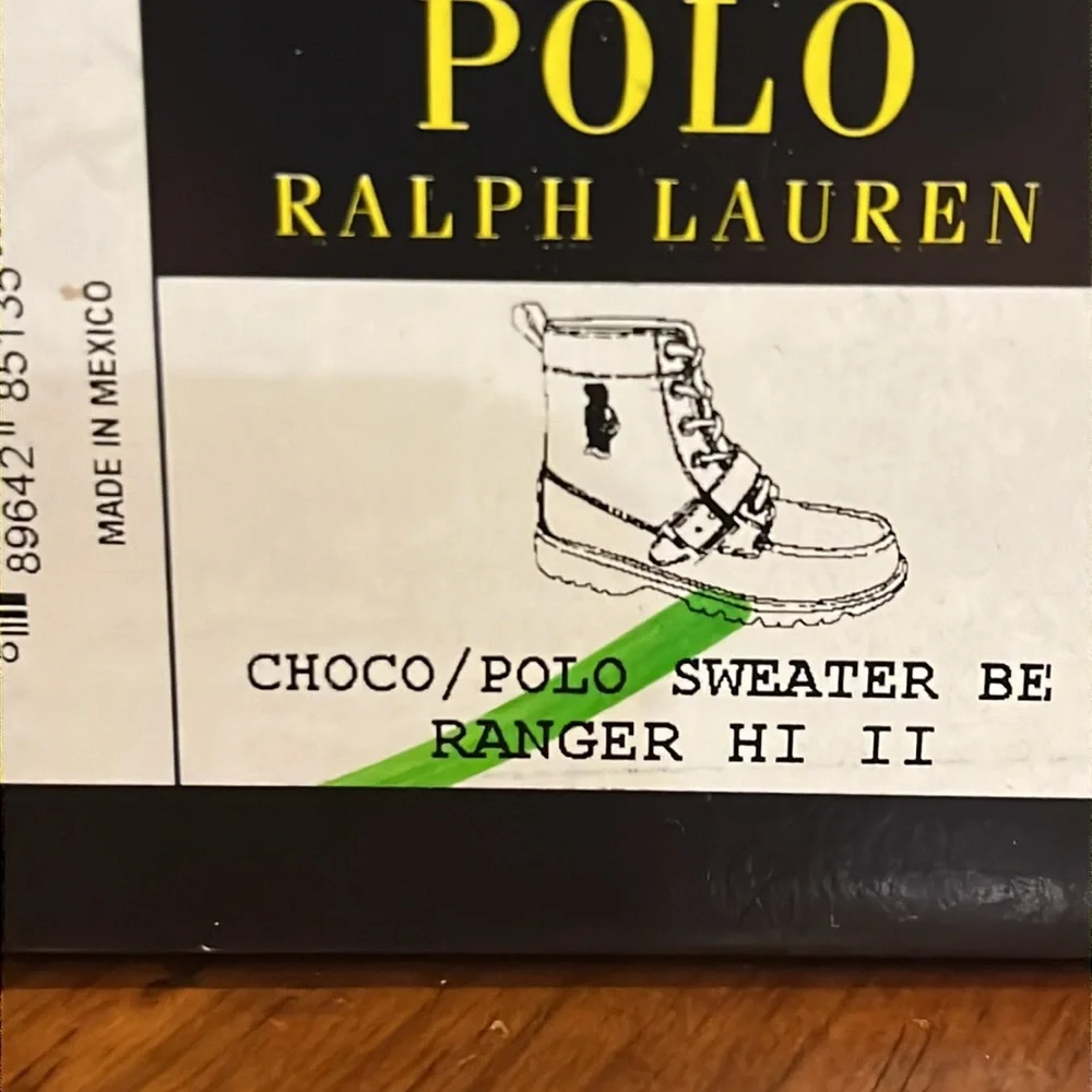 Polo Ralph Lauren Ranger Hi USA flag Sweater Bear Boots new Youth Boys Size 5.5